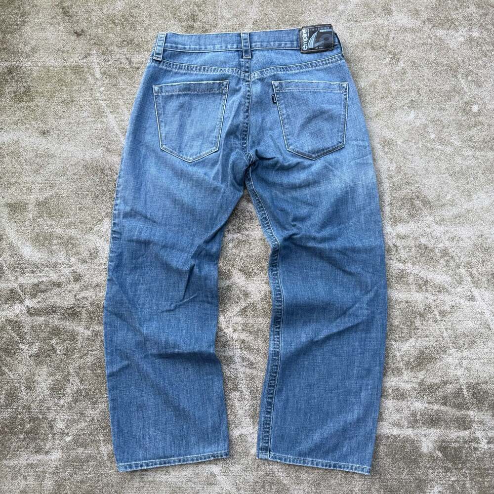 Empire Denim Research Black Tab Button fly Straight Leg Jeans 34x34